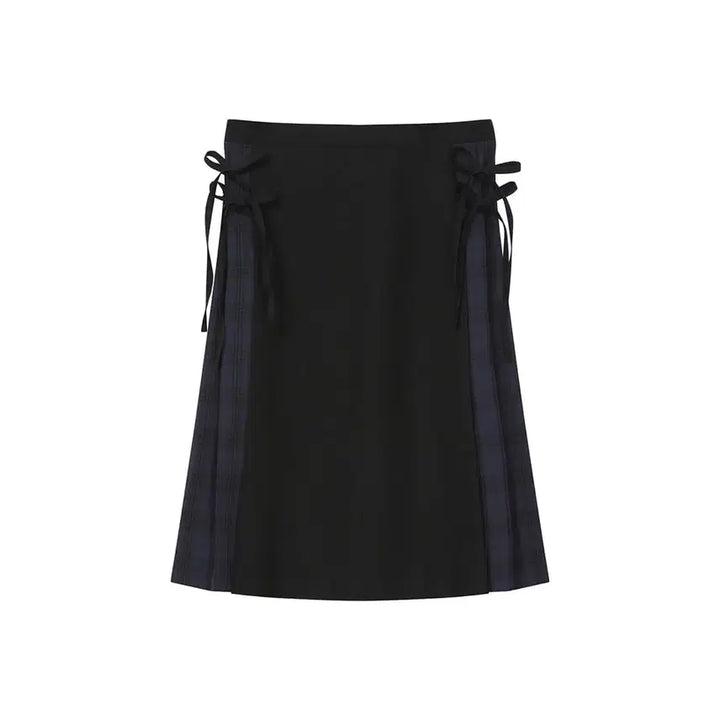[SOLD OUT] 미세키서울 Side bow pleats midi skirt BLACK