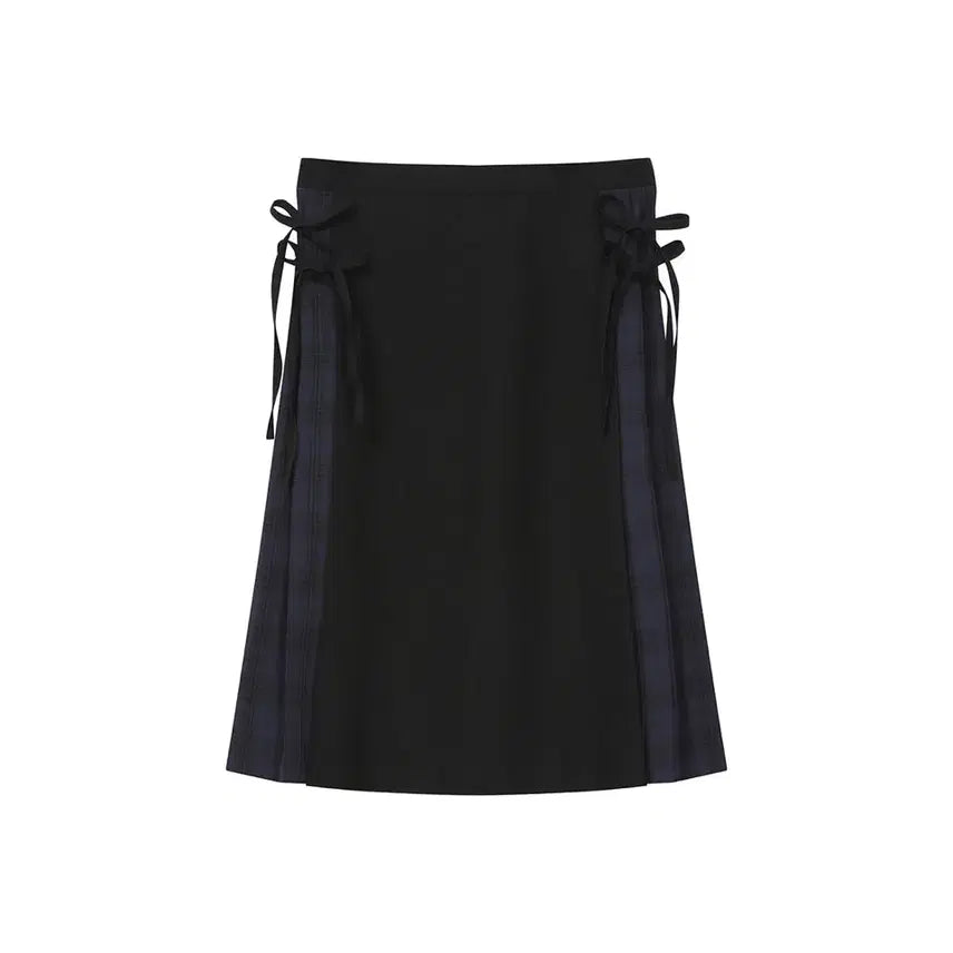 [SOLD OUT] 미세키서울 Side bow pleats midi skirt BLACK