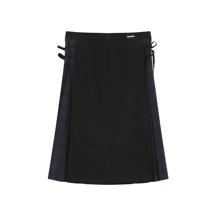 [SOLD OUT] 미세키서울 Side bow pleats midi skirt BLACK