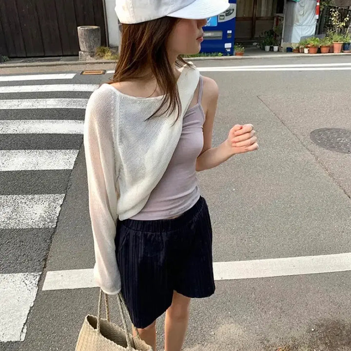 [BUNJANG] Sleeveless Top / 미착용) 프릴리 셔링 슬리브리스