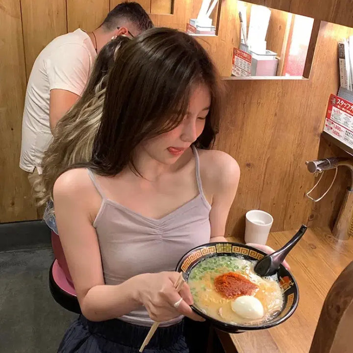 [BUNJANG] Sleeveless Top / 미착용) 프릴리 셔링 슬리브리스