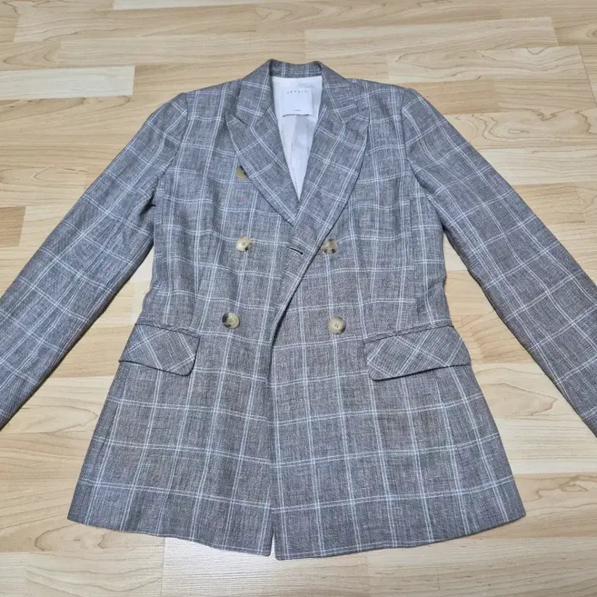 [BUNJANG] Sandro Irene Check Linen Blazer / [아이린 착용]새제품 산드로(Sandro) 정품 체크 더블 린넨 여성