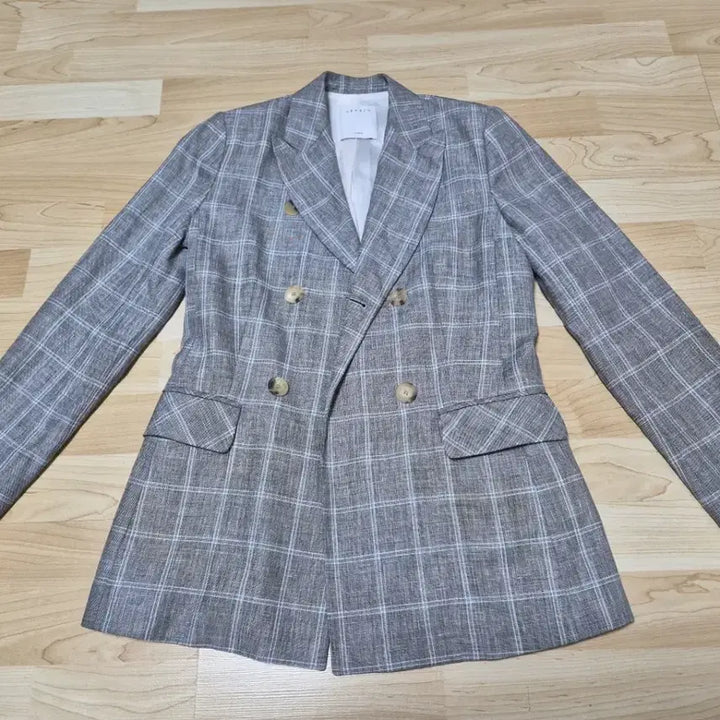 [BUNJANG] Sandro Irene Check Linen Blazer / [아이린 착용]새제품 산드로(Sandro) 정품 체크 더블 린넨 여성