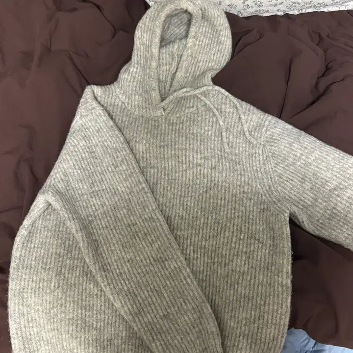 [BUNJANG] Hoodie / 회색 니트 후드티