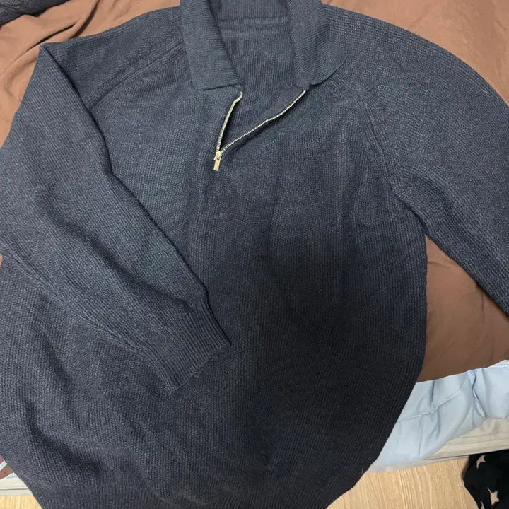 [BUNJANG] Suarez Half-Zip Knit / 네이비 하프집업 니트 수아레