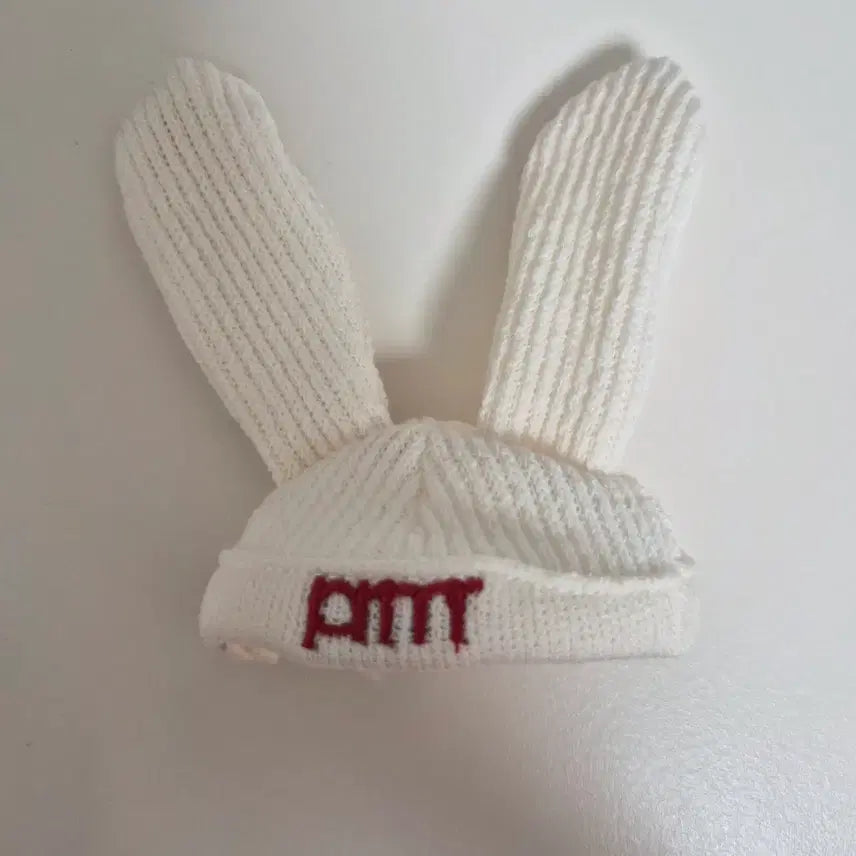 [BUNJANG] 7cm 10cm Doll White Lop-eared Rabbit Knit Hat / 7cm 10cm 인형 옷 모자 토끼 귀 니트 화이트 롭이어