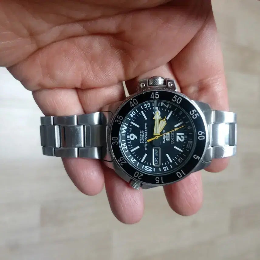 [BUNJANG] Seiko 5 Sports Automatic Black Metal Watch / 세이코 5 스포츠 오토매틱 블랙 메탈 시계