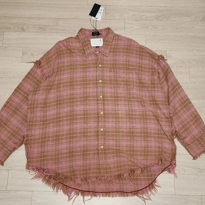 [BUNJANG] R13 Shred Sim Dropneck Shirt / R13 알써틴 슈레드 심 드랍넥 셔츠 핑크 체크 r13셔츠