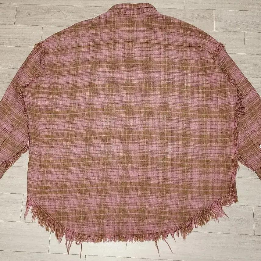 [BUNJANG] R13 Shred Sim Dropneck Shirt / R13 알써틴 슈레드 심 드랍넥 셔츠 핑크 체크 r13셔츠