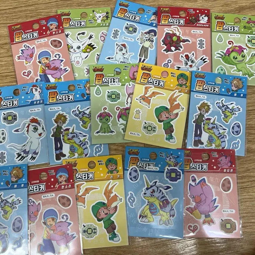 [BUNJANG] Digimon Adventure Removable Stickers Bundle Set / 일괄) 디지몬 어드벤처 리무버블 스티커 팝스티커