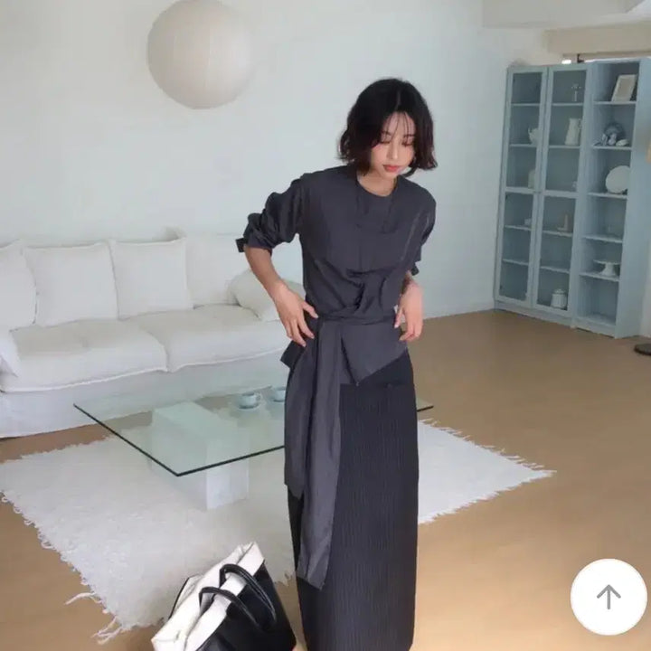 [BUNJANG] Alado Stripe Button Maxi Skirt / 알라도 스트라이프 버튼 맥시 스커트 S 택포