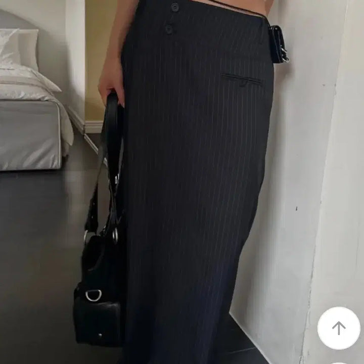 [BUNJANG] Alado Stripe Button Maxi Skirt / 알라도 스트라이프 버튼 맥시 스커트 S 택포