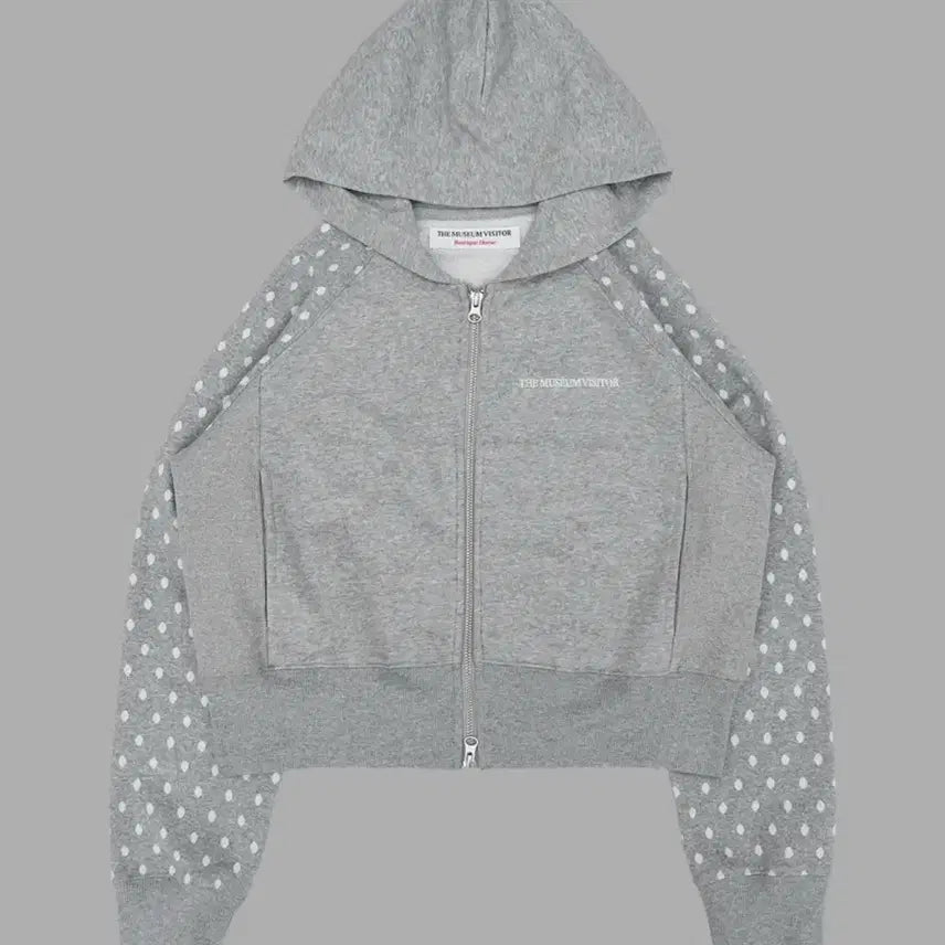 [BUNJANG] The Museum Visitor Dot Pattern Hoodie Gray / 새상품 더뮤지엄비지터 도트 패턴 후드집업 그레이