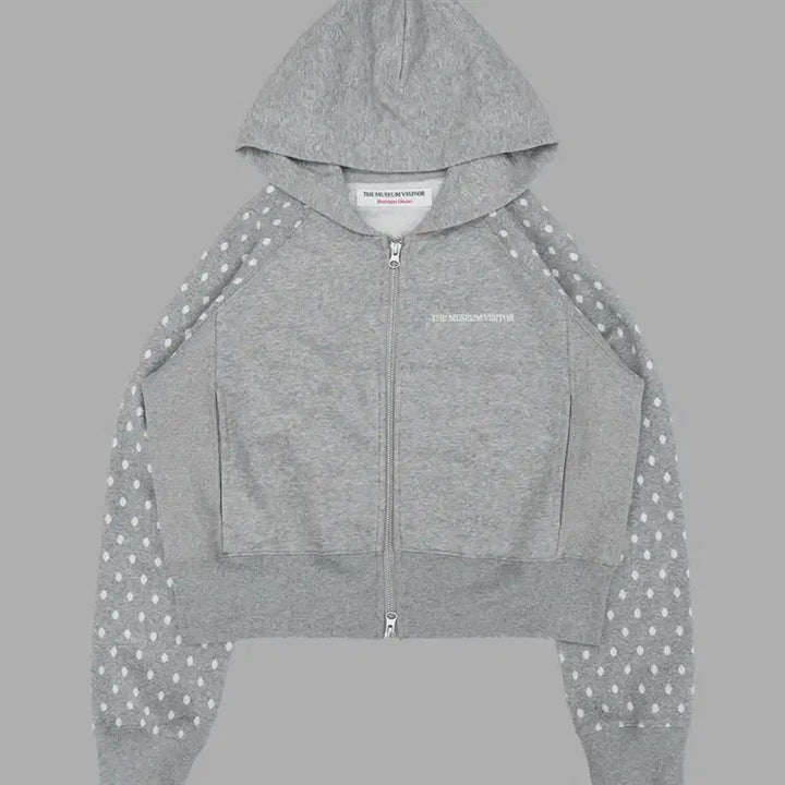 [BUNJANG] The Museum Visitor Dot Pattern Hoodie Gray / 새상품 더뮤지엄비지터 도트 패턴 후드집업 그레이