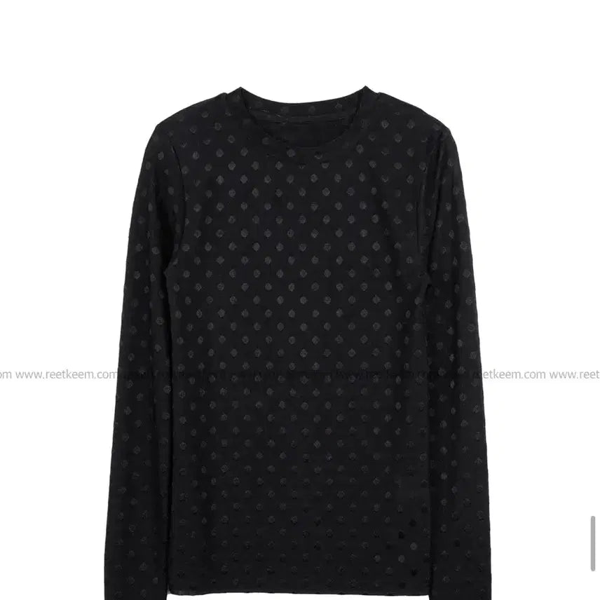 [SOLD OUT] 릿킴 텍스쳐서울 도트 롱슬리브 티셔츠 블랙 텍스처서울