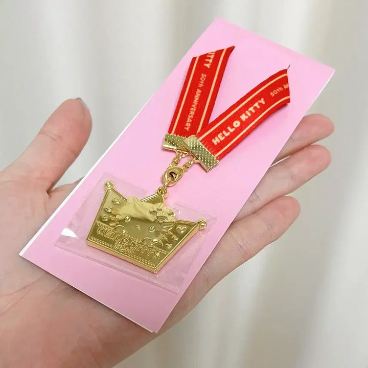 [BUNJANG] Hello Kitty Gold Medal Pendant Keyring / 일본수입 헬로키티골드메달 헬로키티팬던트키링