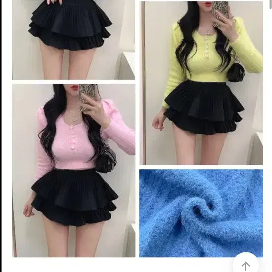[BUNJANG] Angora Yellow Pearl Button Knit Sweater / 앙고라 노랑진주 버튼 니트  free