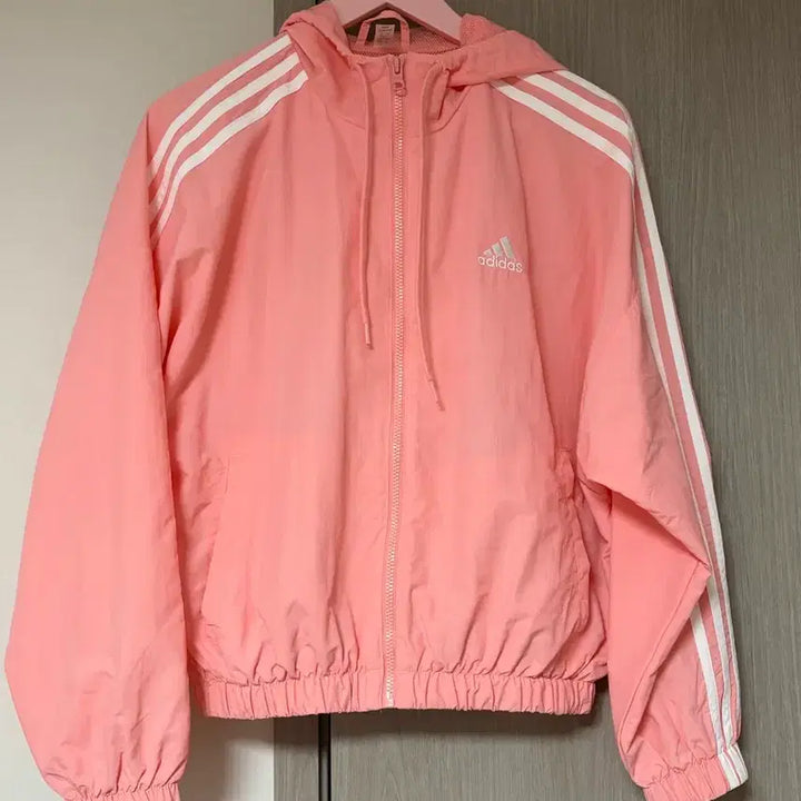 [BUNJANG] Adidas Pink Windbreaker Jacket / 아디다스 윈드브레이커 핑크색 바람막이