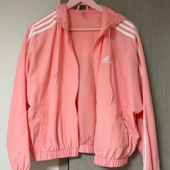 [BUNJANG] Adidas Pink Windbreaker Jacket / 아디다스 윈드브레이커 핑크색 바람막이