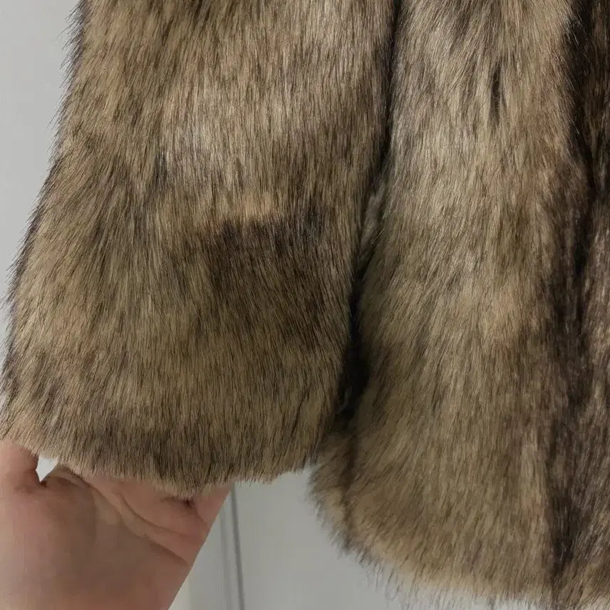 [BUNJANG] Brown Fur Jacket / [새상품] 노카라 브라운 퍼 자켓