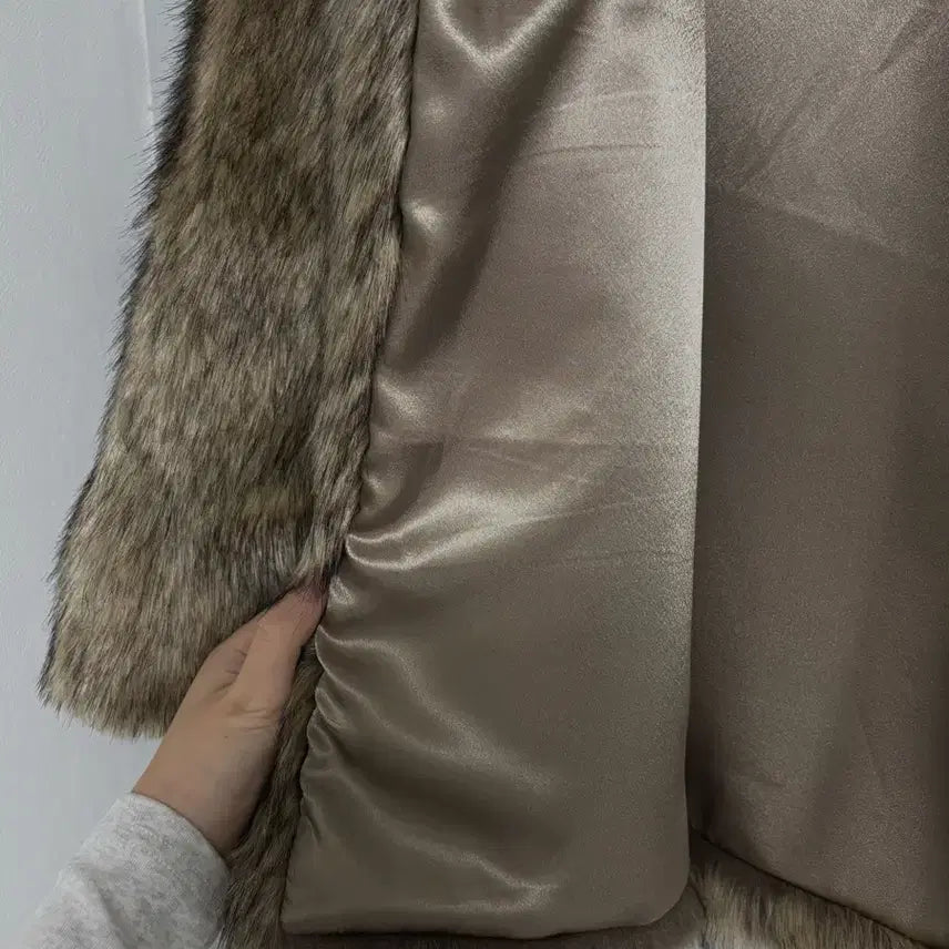 [BUNJANG] Brown Fur Jacket / [새상품] 노카라 브라운 퍼 자켓
