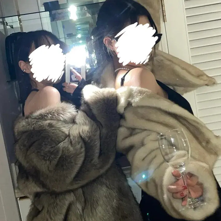 [BUNJANG] Brown Fur Jacket / [새상품] 노카라 브라운 퍼 자켓