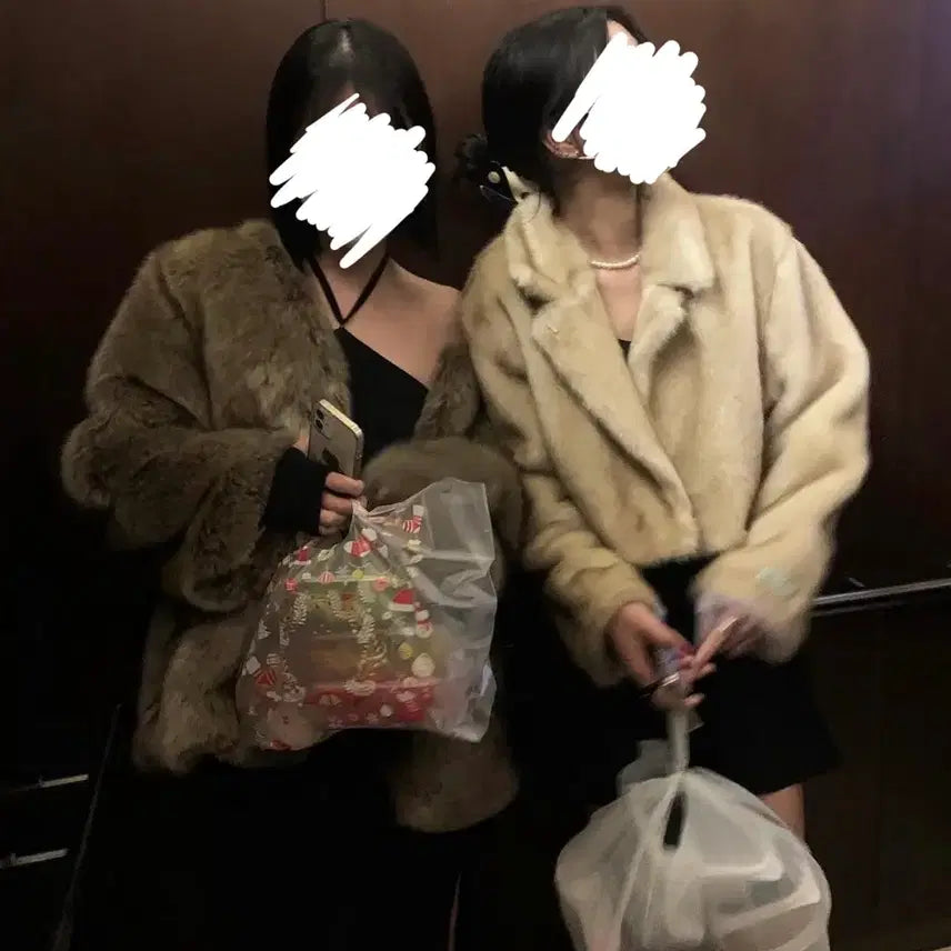 [BUNJANG] Brown Fur Jacket / [새상품] 노카라 브라운 퍼 자켓