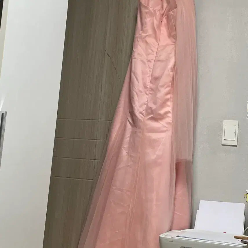 [BUNJANG] OLOEY Pink Wedding Dress (L) / [새제품] OLOEY 웜톤 핑크 웨딩 드레스 L(촬영드레스)