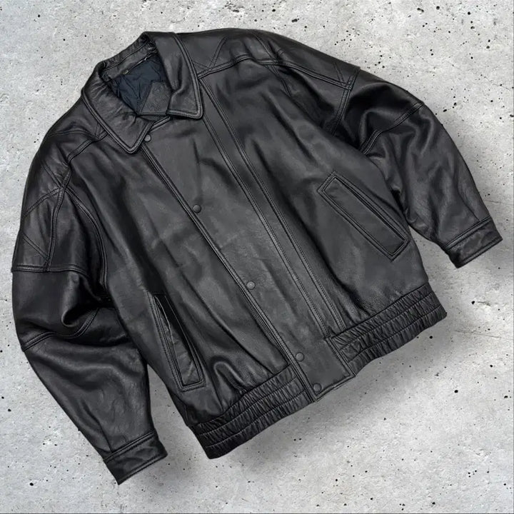 [BUNJANG] HAPPY C833 Leather Jacket / [XL] HAPPY 해피 블랙 양가죽 레더 자켓 C833