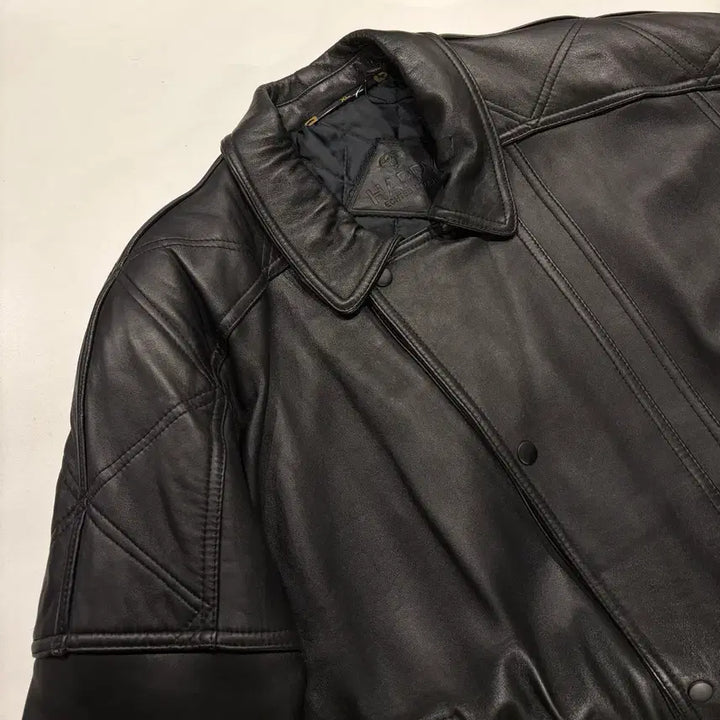 [BUNJANG] HAPPY C833 Leather Jacket / [XL] HAPPY 해피 블랙 양가죽 레더 자켓 C833