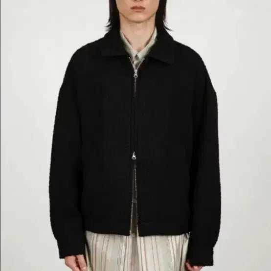 [BUNJANG] M A Moment Tweed Zip-Up Blouson / M) 아모멘토 트위드 집업 블루종 블랙 23fw