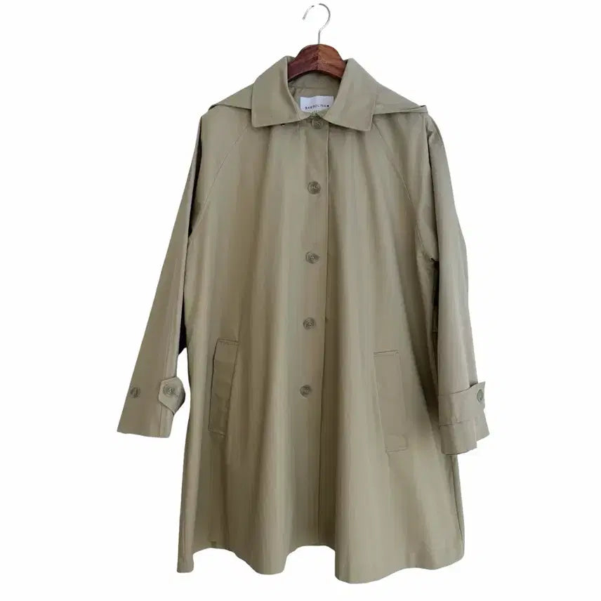 [BUNJANG] A-line Half Coat - Beige / 교신안함)후드 A라인 하프 코트-베이지