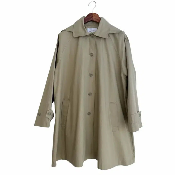 [BUNJANG] A-line Half Coat - Beige / 교신안함)후드 A라인 하프 코트-베이지