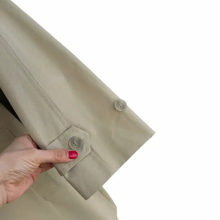 [BUNJANG] A-line Half Coat - Beige / 교신안함)후드 A라인 하프 코트-베이지