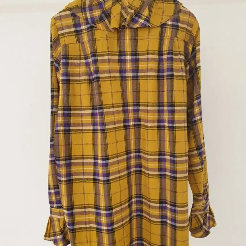 [BUNJANG] Tying Style Frill Check Blouse / 땡세일 마지막 한점 타잉스타일 프릴 체크 블라우스