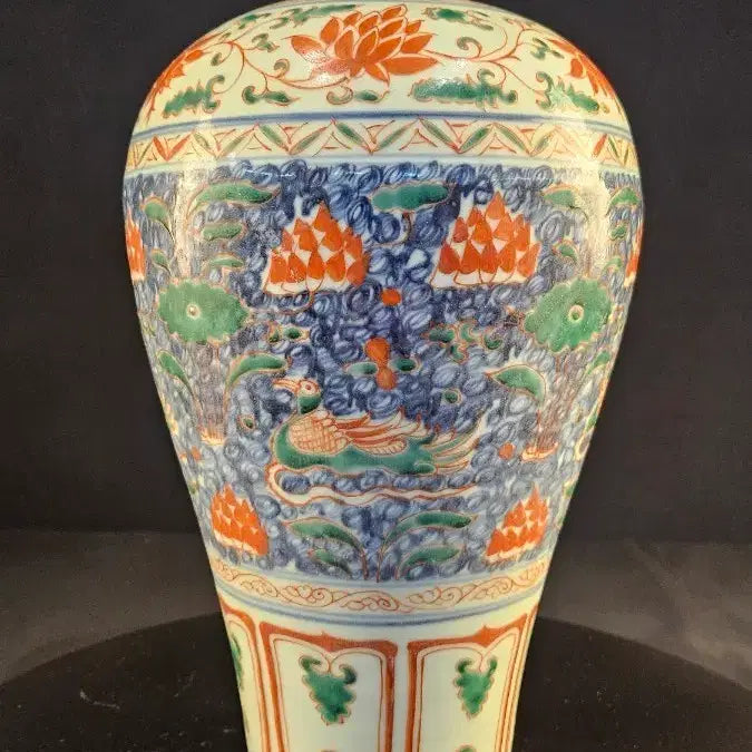 [BUNJANG] Antique Celadon Porcelain Mandarin Duck Vase / 260417-5 투채 원앙문 매병