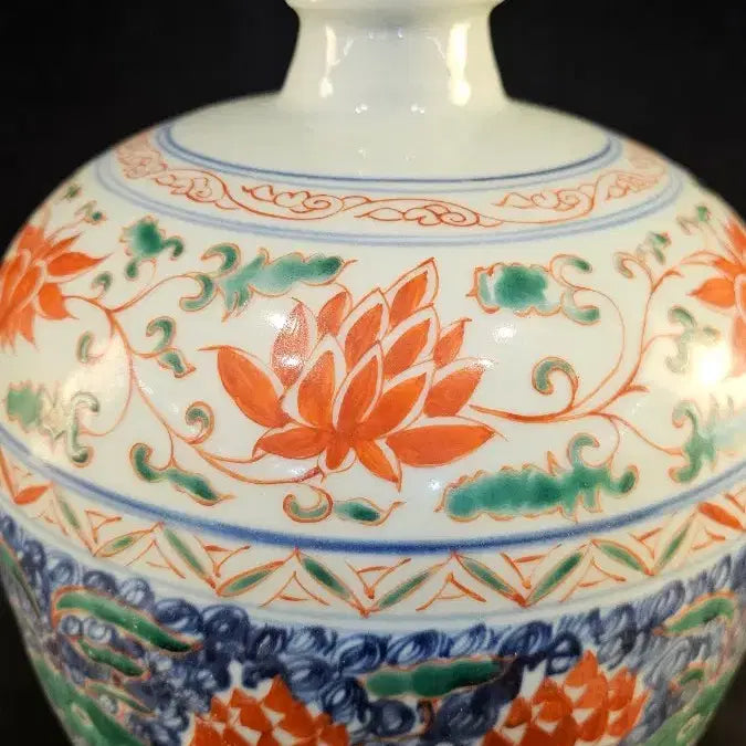 [BUNJANG] Antique Celadon Porcelain Mandarin Duck Vase / 260417-5 투채 원앙문 매병