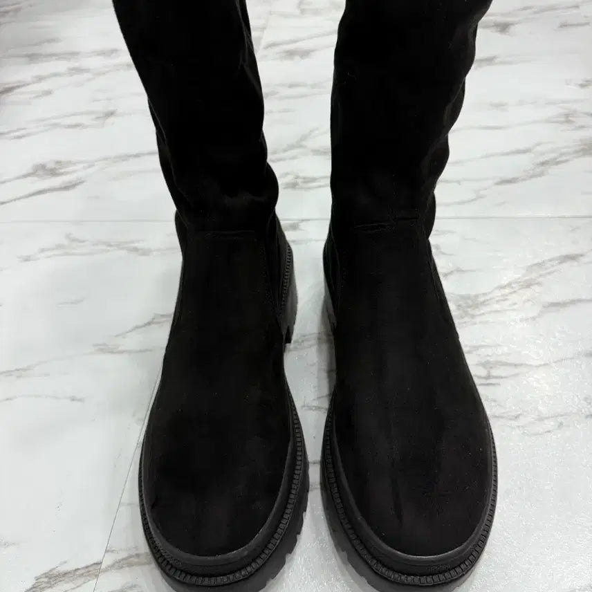 [BUNJANG] Long Boots (Size 240) / 블랙 스웨이드 롱 부츠 240