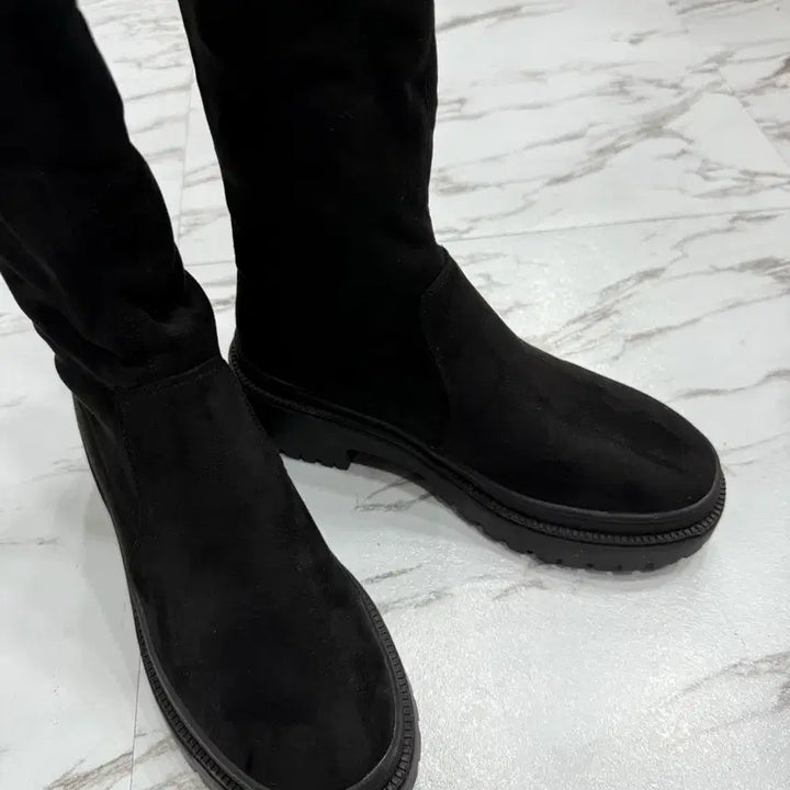 [BUNJANG] Long Boots (Size 240) / 블랙 스웨이드 롱 부츠 240