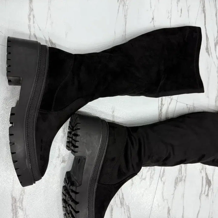 [BUNJANG] Long Boots (Size 240) / 블랙 스웨이드 롱 부츠 240