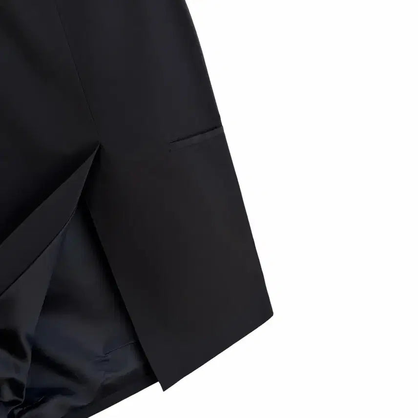 [BUNJANG] H Line Long Skirt / 교신안함)블랙 미니멀 H라인 롱 스커트-탄탄 나일론