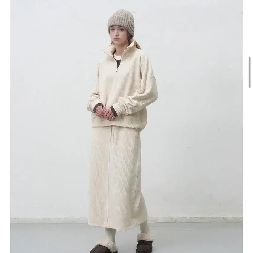 [BUNJANG] General Idea Re:lived Velour Half-Zip Up Set (M) / 제너럴아이디어리브드 벨로아 하프집업 세트 m