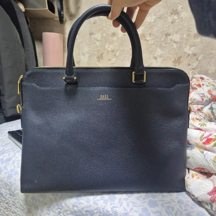 [BUNJANG] Daks Navy Leather Briefcase / 닥스 네이비 가죽 서류가방