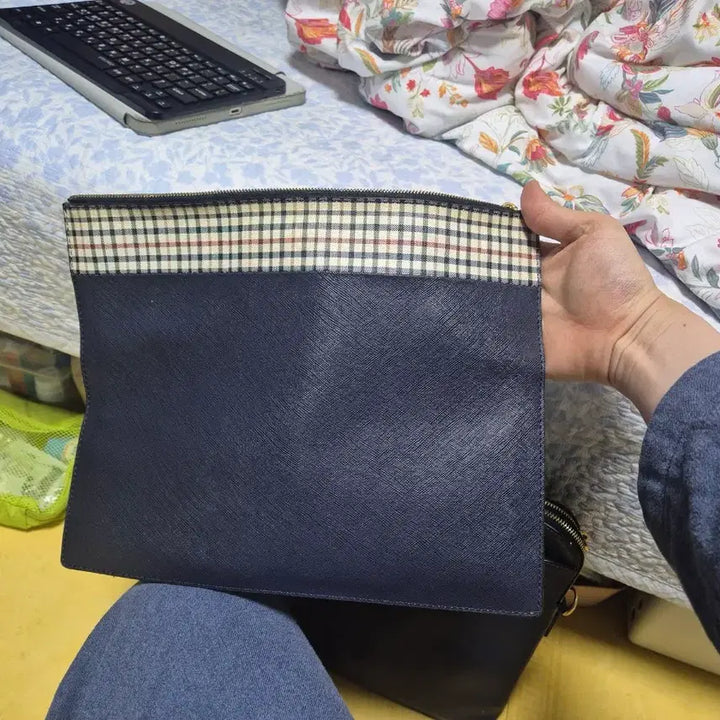 [BUNJANG] Daks Navy Leather Briefcase / 닥스 네이비 가죽 서류가방