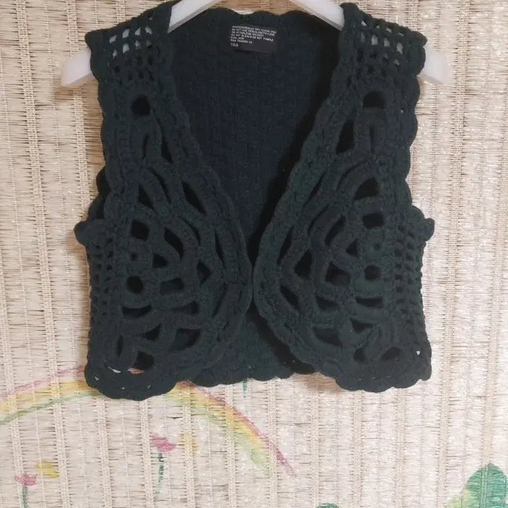 [BUNJANG] Knit Crochet Vest / 니트 크로셰 베스트 조끼 카키