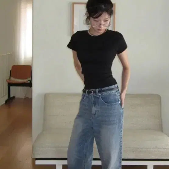 [BUNJANG] ModiMood Wide Denim Pants / 모디무드 연청 와이드 데님 팬츠 1회착용 롱S