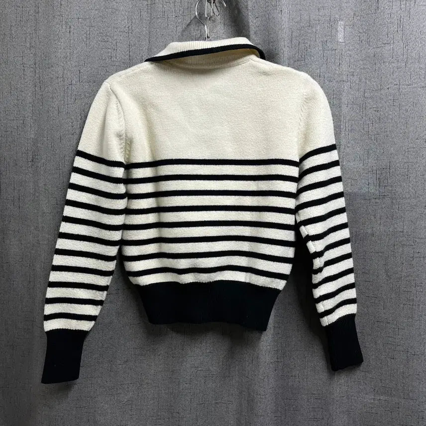 [BUNJANG] Rolarola Stripe Collar Knit (Size 55) / 로라로라(rolarola) 정품 스트라이프 카라 니트 55