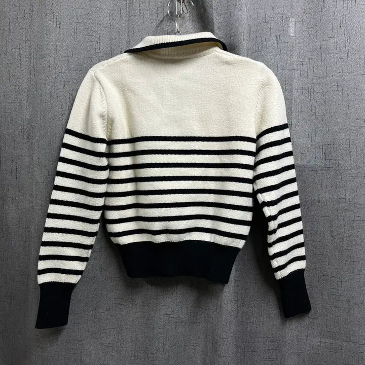 [BUNJANG] Rolarola Stripe Collar Knit (Size 55) / 로라로라(rolarola) 정품 스트라이프 카라 니트 55