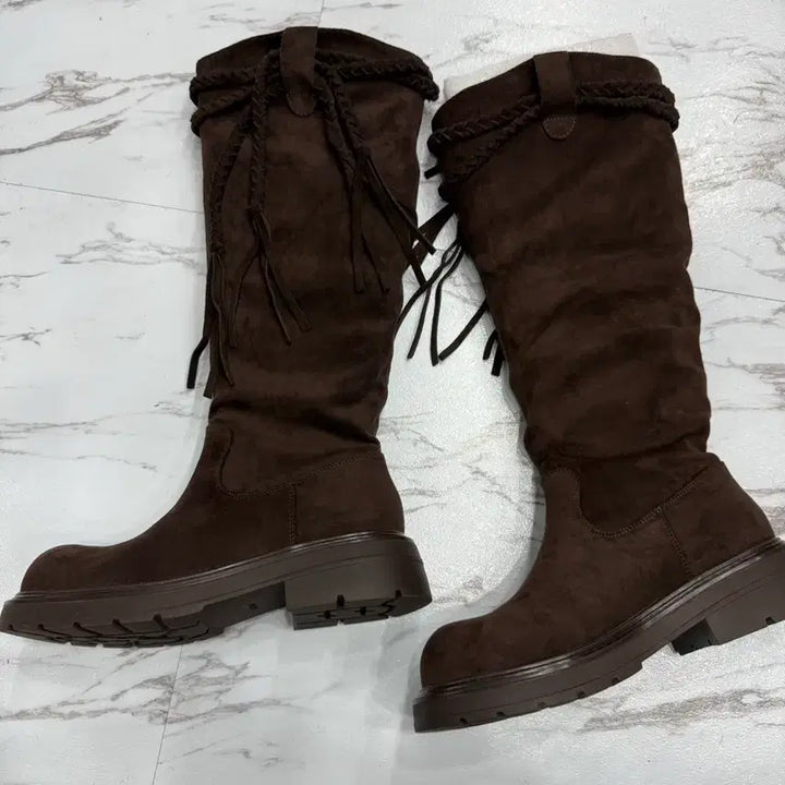 [BUNJANG] Suede Long Boots Brown 245 / 스웨이드 롱 부츠 브라운  245