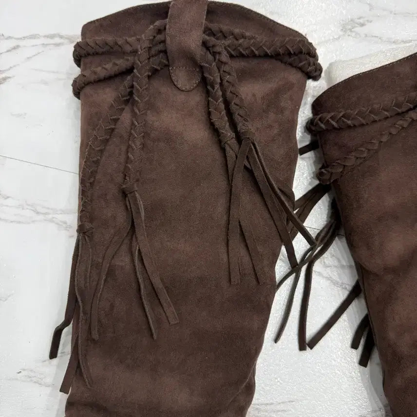 [BUNJANG] Suede Long Boots Brown 245 / 스웨이드 롱 부츠 브라운  245